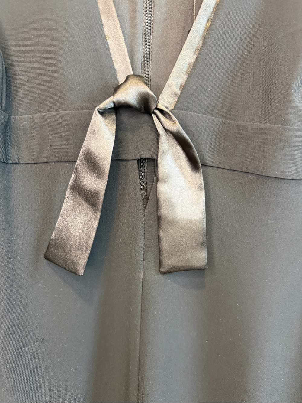 St John Couture Black Formal Evening Dress Satin Bow Detail Size 10 NWT Read - Picture 3 of 12